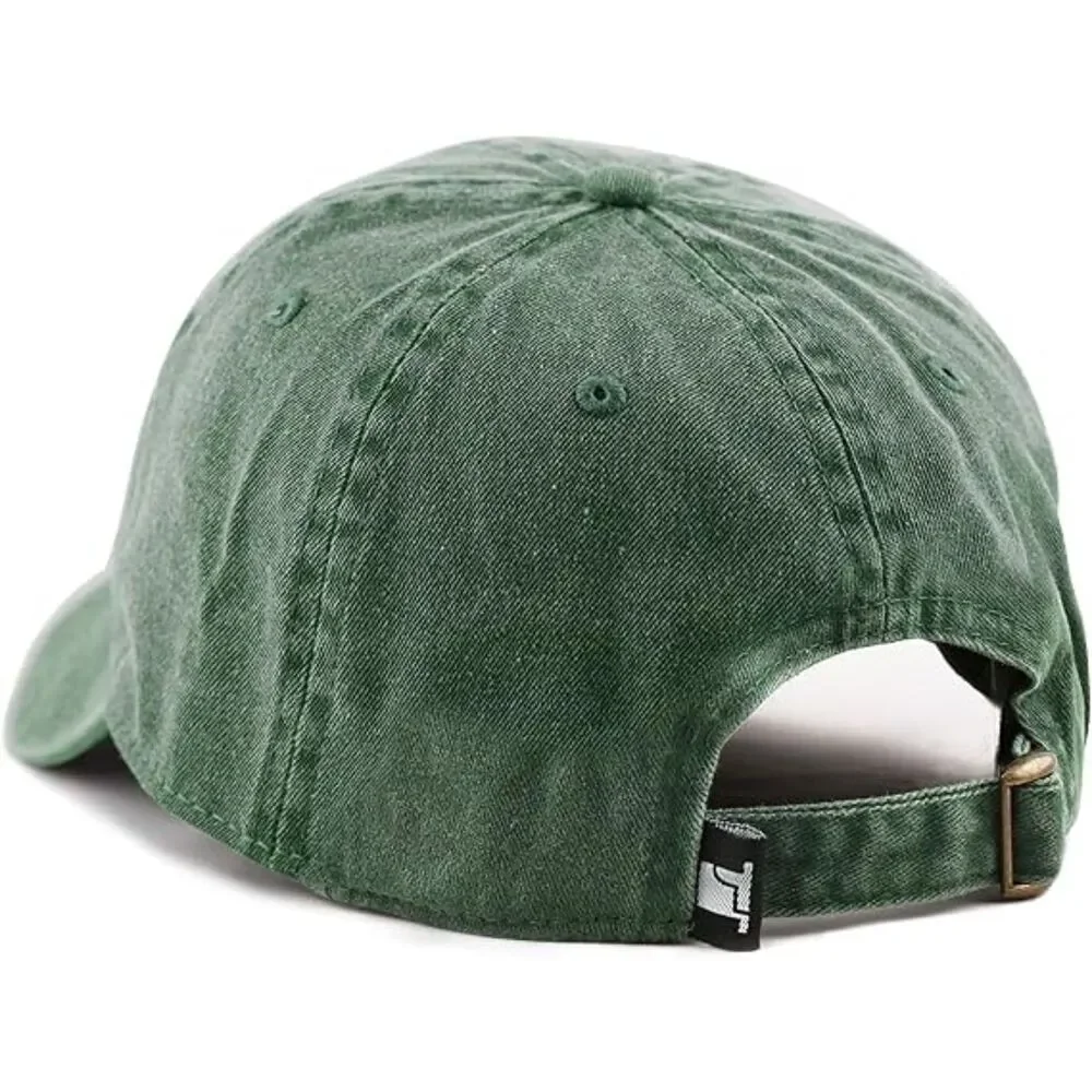 Unisex Green 100% Cotton Pigment Adjustable Size Classic Baseball Six Panel Cap